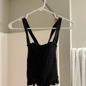 Black Smocked Women's Top